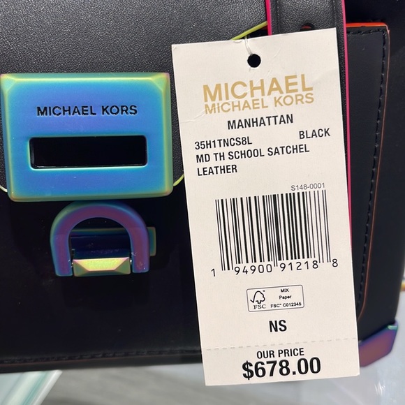 MICHAEL KORS
Manhattan Medium Contrast-Trim Leather Satchel
35H1TNCS8L
Black - Picture 7 of 16